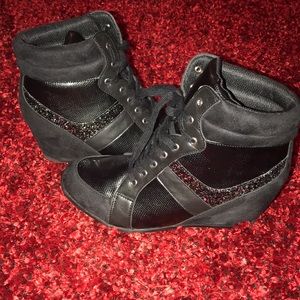 Black String-Up Booties